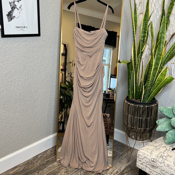 HOUSE OF CB 'Milena' Almond Jersey Corset Maxi Dress NWOT - Picture 7 of 11